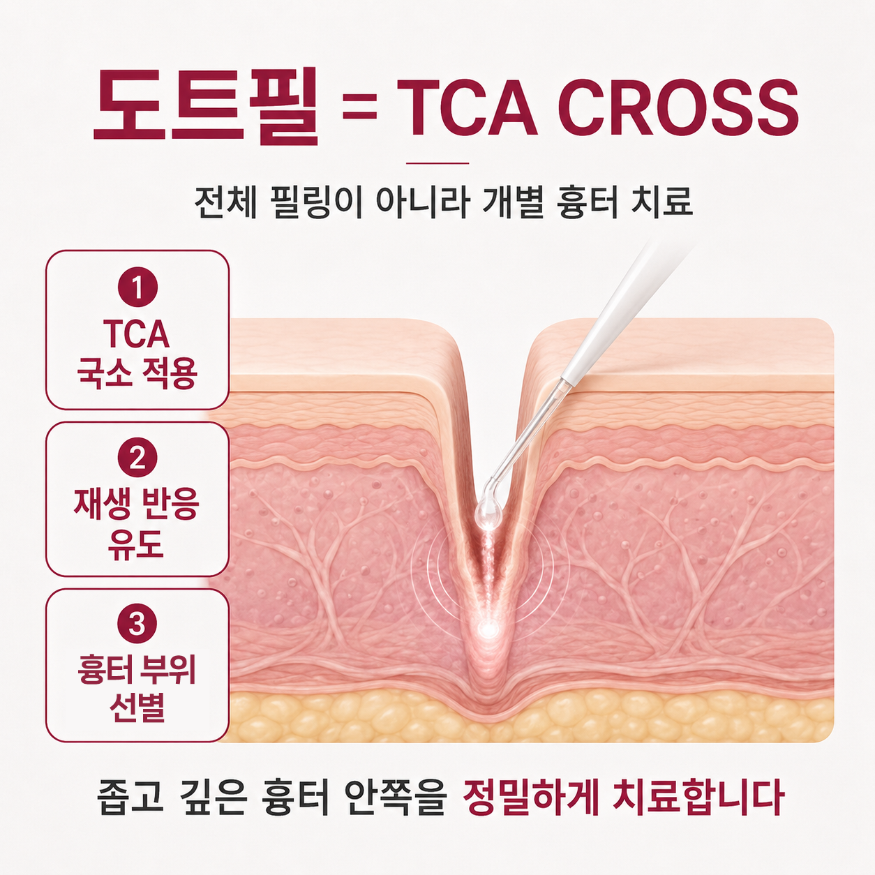 도트필 TCA CROSS 국소 적용 원리