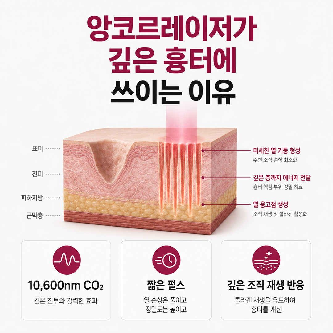 대구앙코르레이저와 프로파일 JOULE의 깊은 흉터와 표면 경계 치료 역할 비교