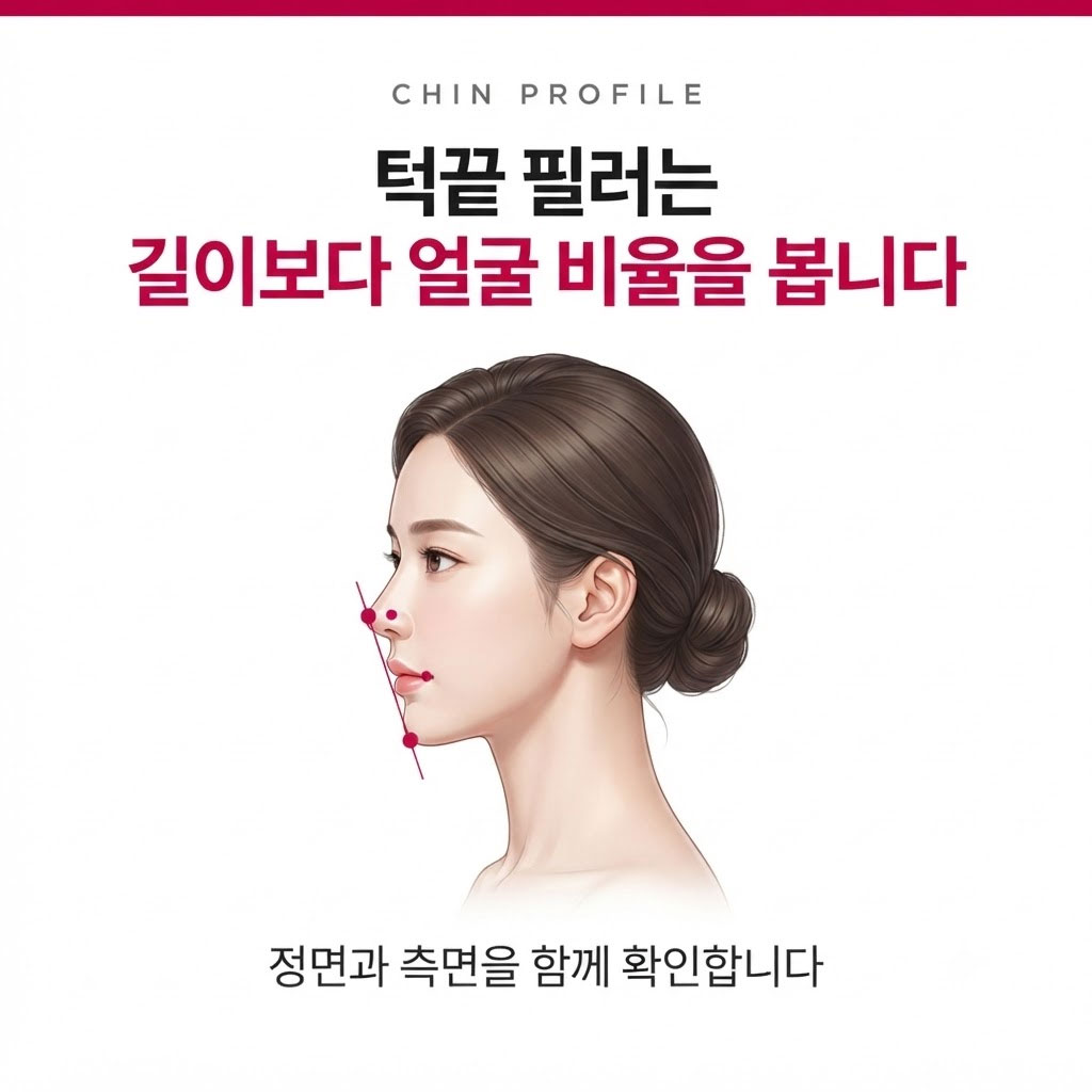 턱끝필러 정면 측면 얼굴 비율 확인