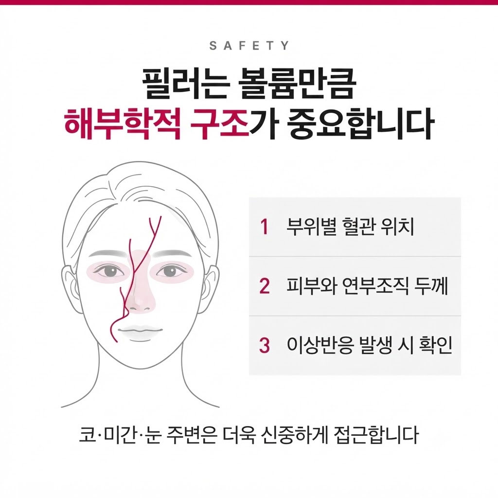 필러 시술 시 얼굴 혈관 구조와 안전성 고려