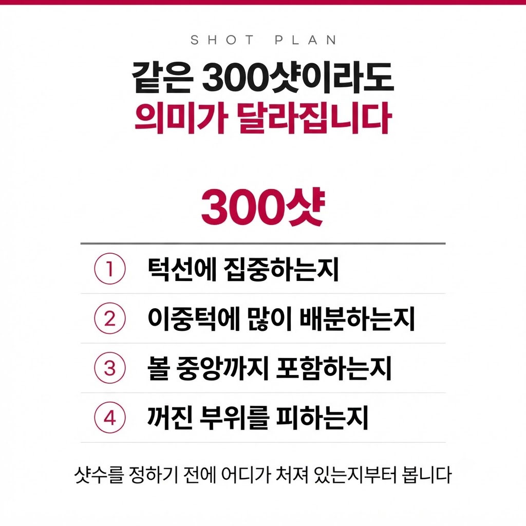 대구슈링크300샷 턱선 이중턱 볼 중앙 부위별 샷 배분 기준