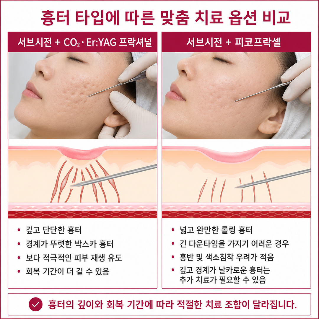 대구서브시전피부과에서 CO2 ErYAG 프락셔널과 피코프락셀을 회복 기간에 따라 선택하는 기준