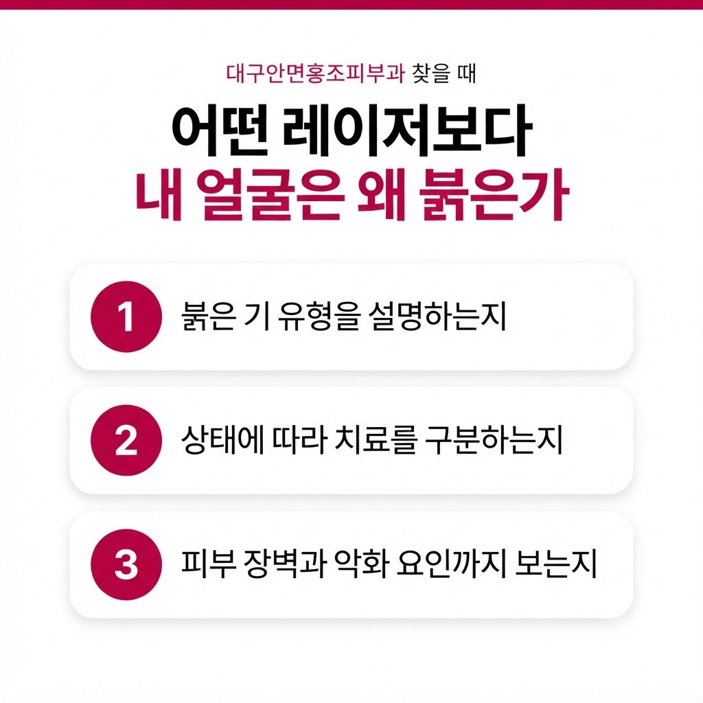 대구안면홍조피부과 레이저보다 먼저 얼굴이 붉은 원인을 확인하는 진료 기준