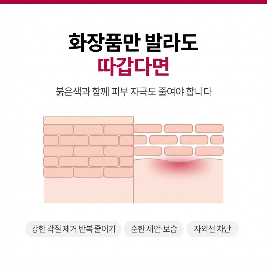 안면홍조 민감 피부의 피부장벽 관리와 순한 세안 보습 자외선 차단