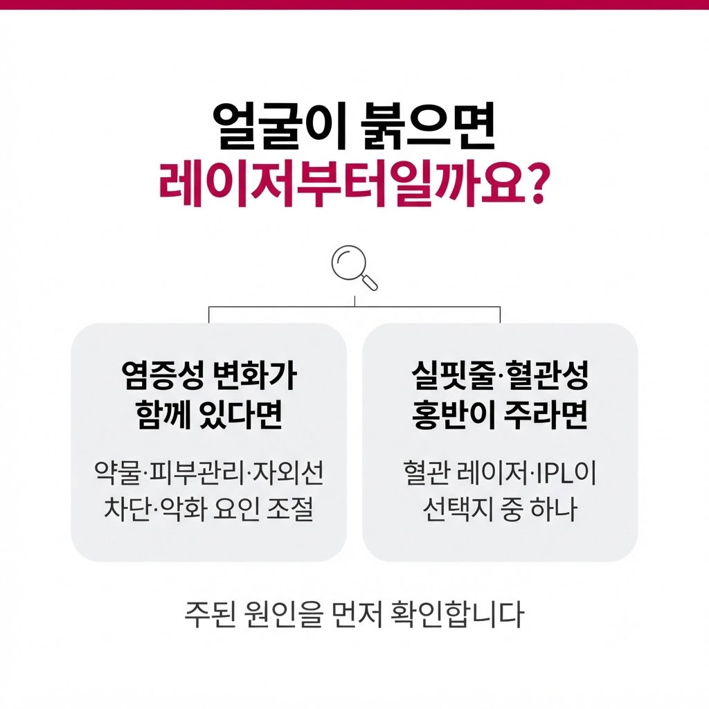 안면홍조 원인에 따라 약물 피부관리 혈관레이저 IPL을 구분하는 치료 기준